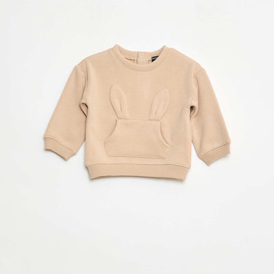 Sweat animé en coton BEIGE