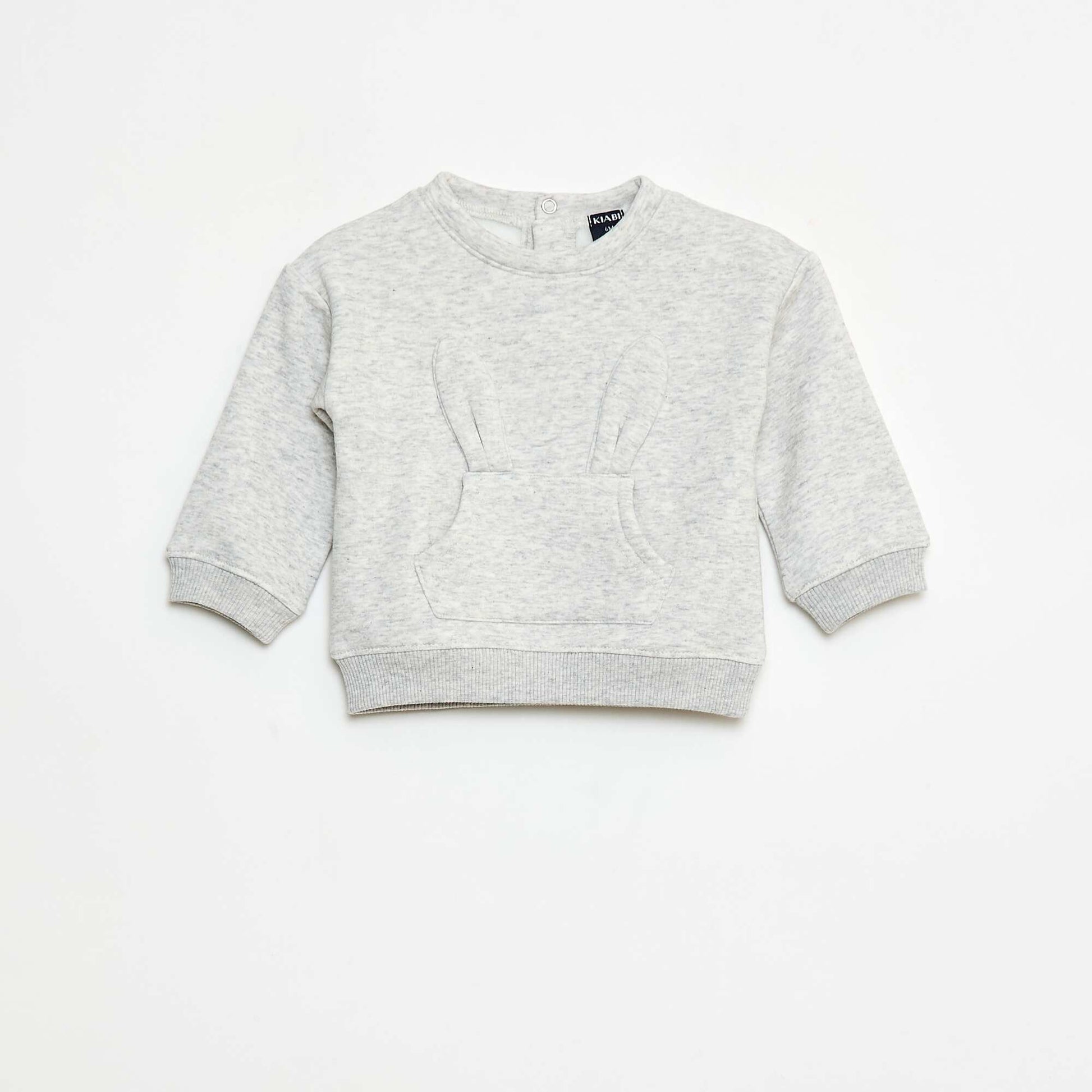 Sweat animé en coton GRIS