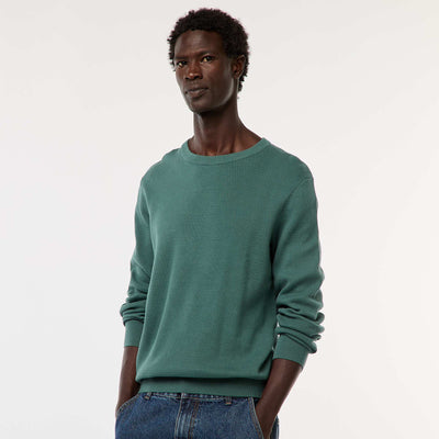 Pull en maille fantaisie à col rond VERT