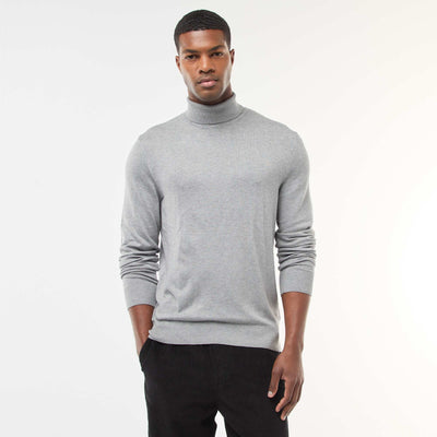 Pull col roulé uni GRIS