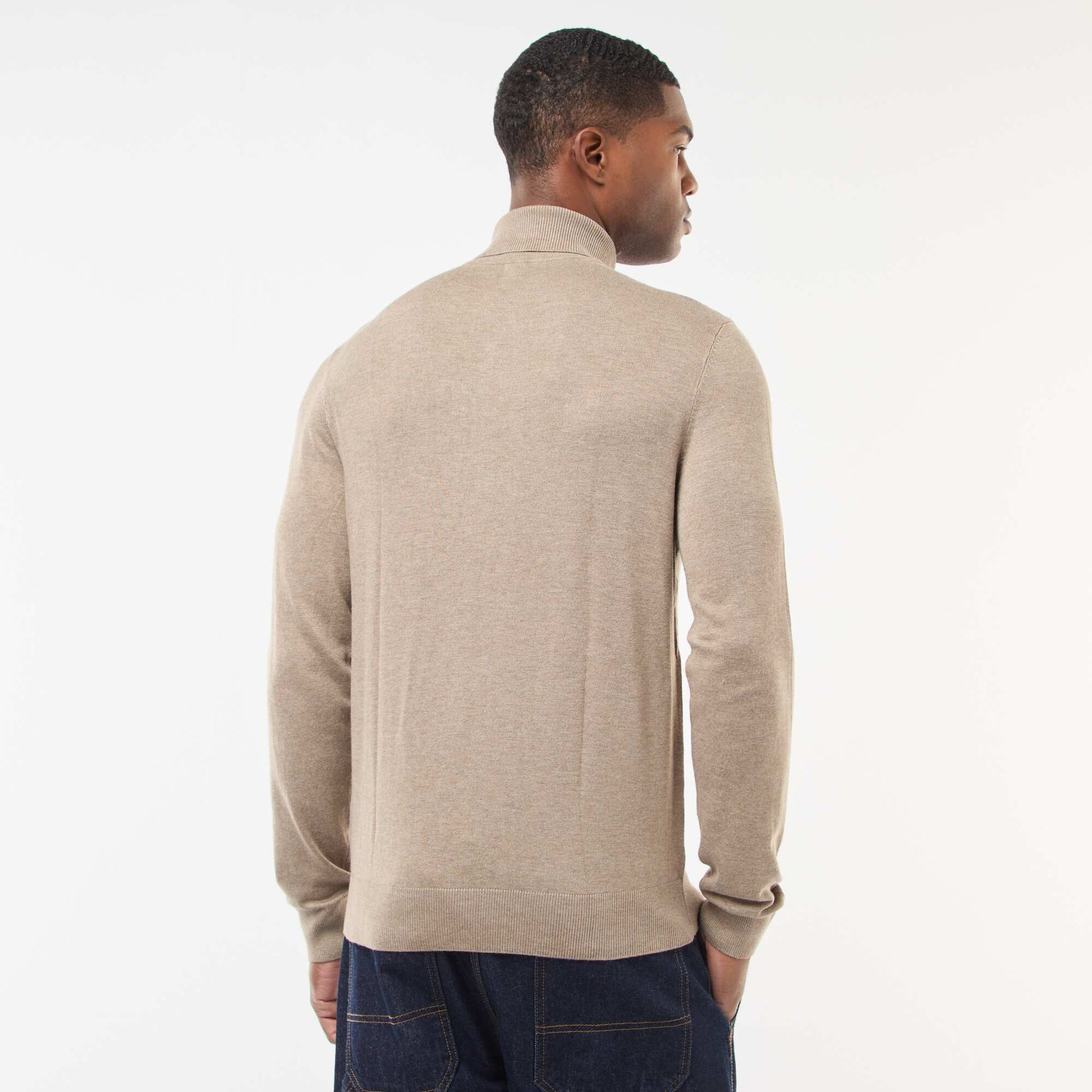 Pull col roulé uni MARRON
