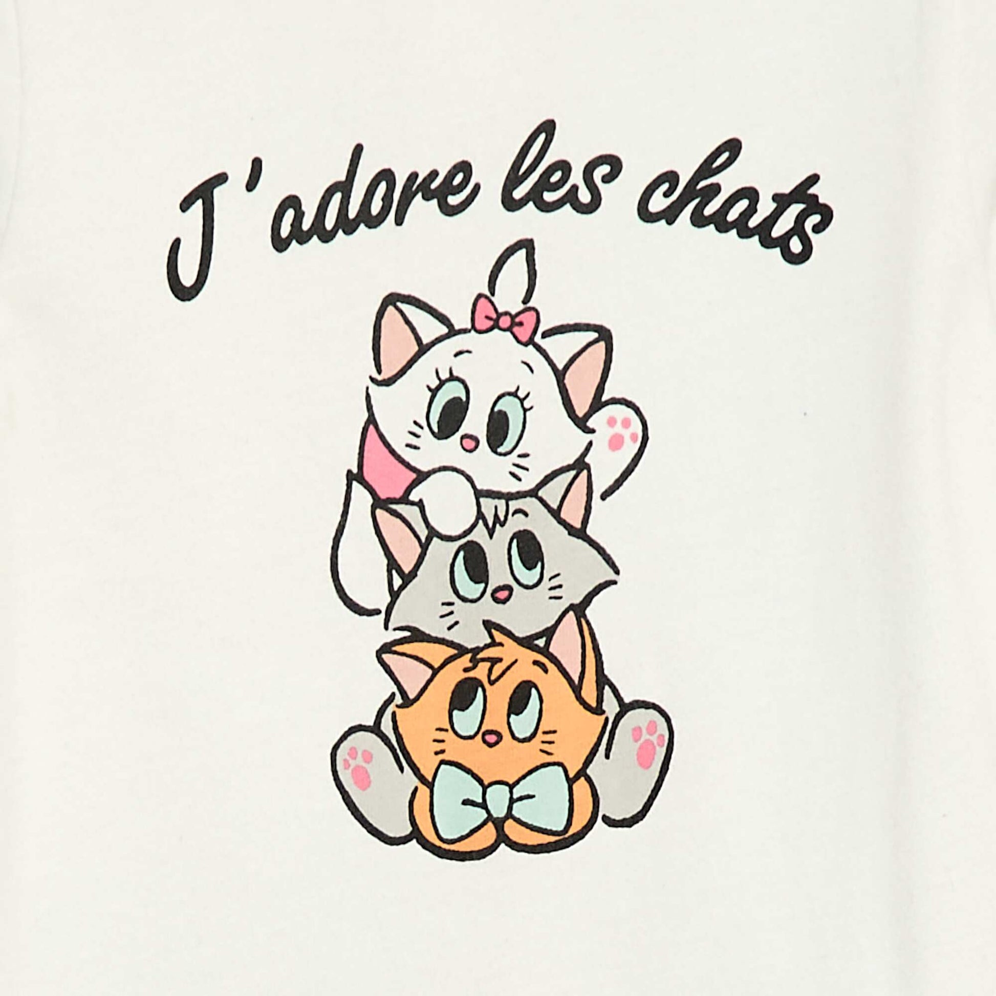 T-shirt imprimé 'Aristochats' 'Disney' BLANC