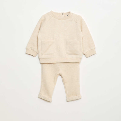 Ensemble sweat + legging côtelé - 2 pièces BEIGE