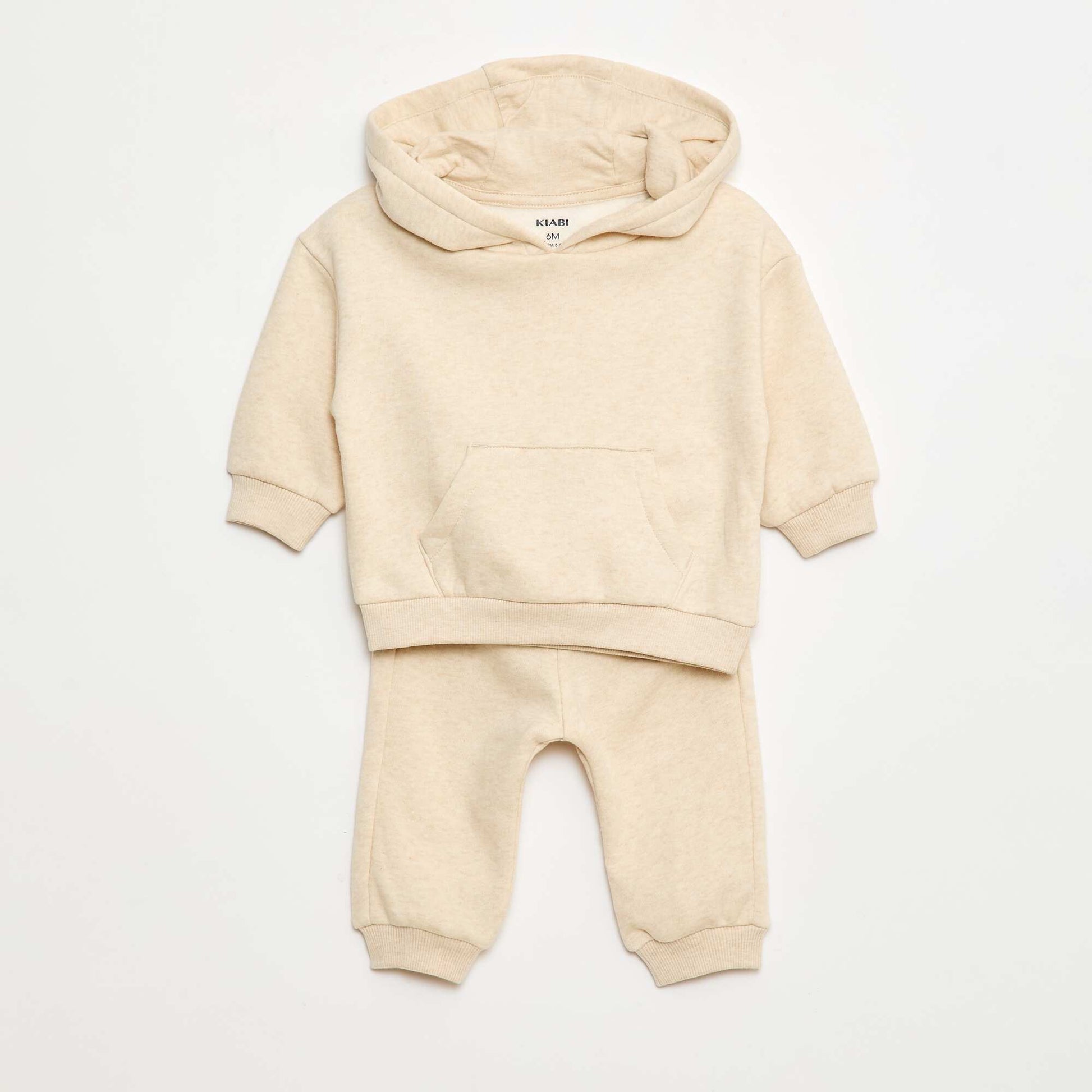 Ensemble de jogging en molleton uni sweat + pantalon - 2 pièces BEIGE