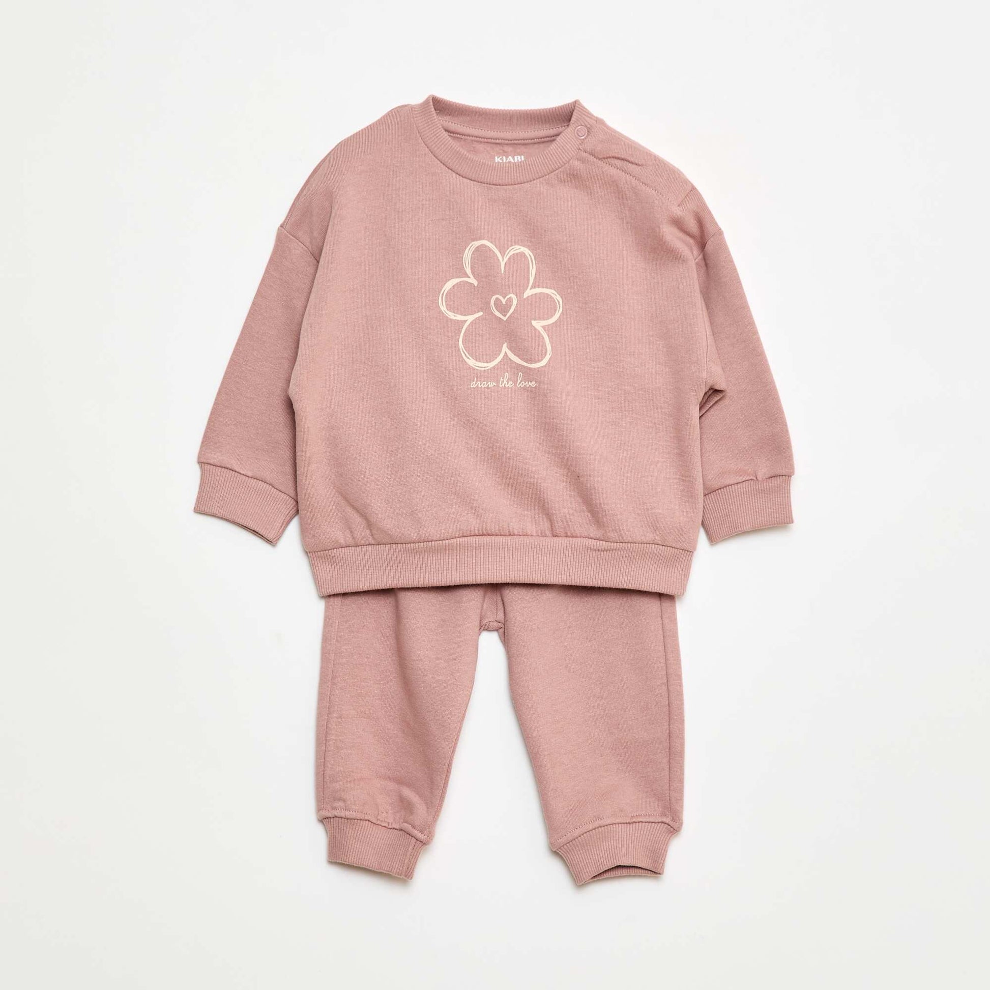Lot de 2 ensembles pull + pantalon en coton ROSE