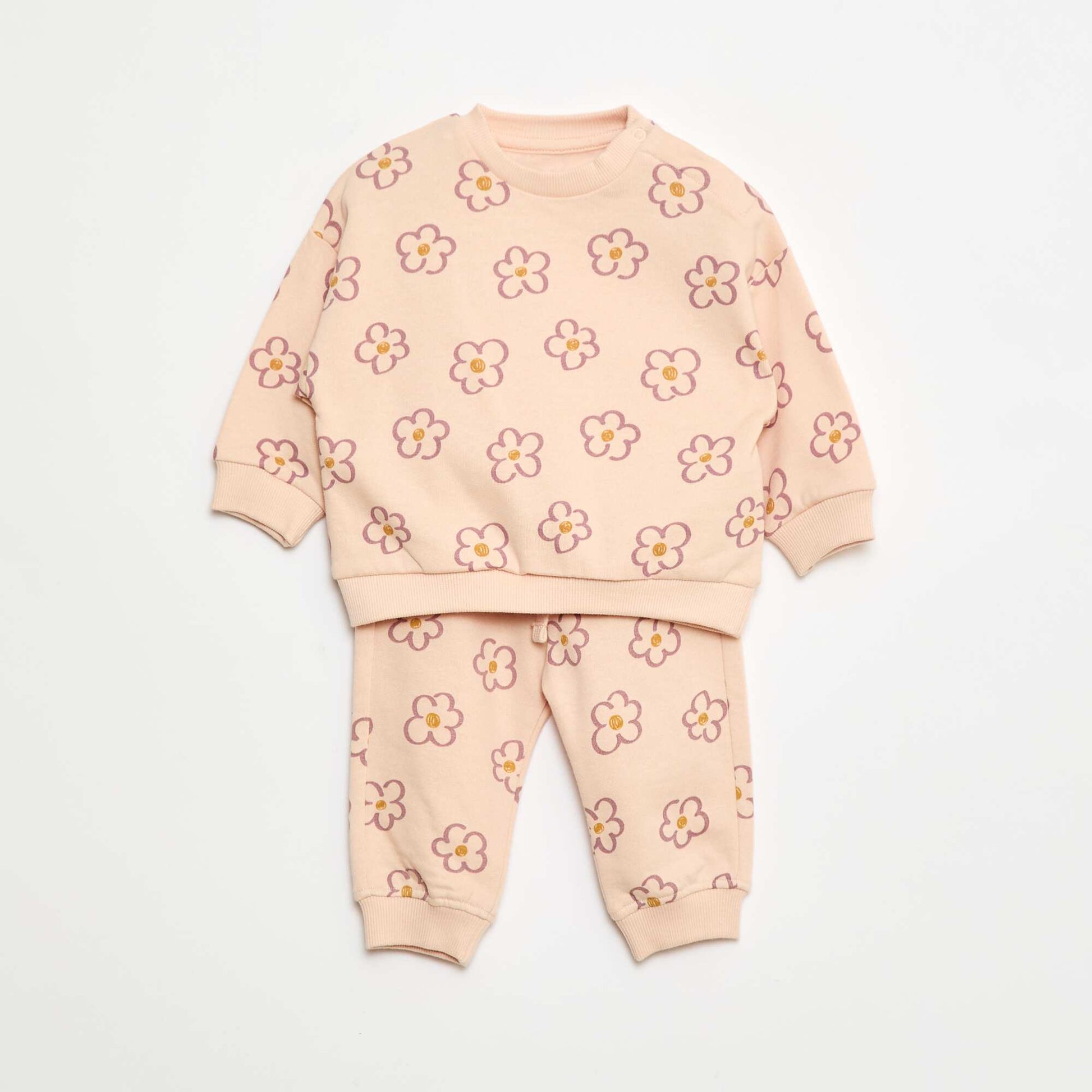 Lot de 2 ensembles pull + pantalon en coton ROSE