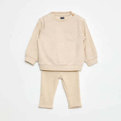 Ensemble 2 pièces sweat + legging BEIGE