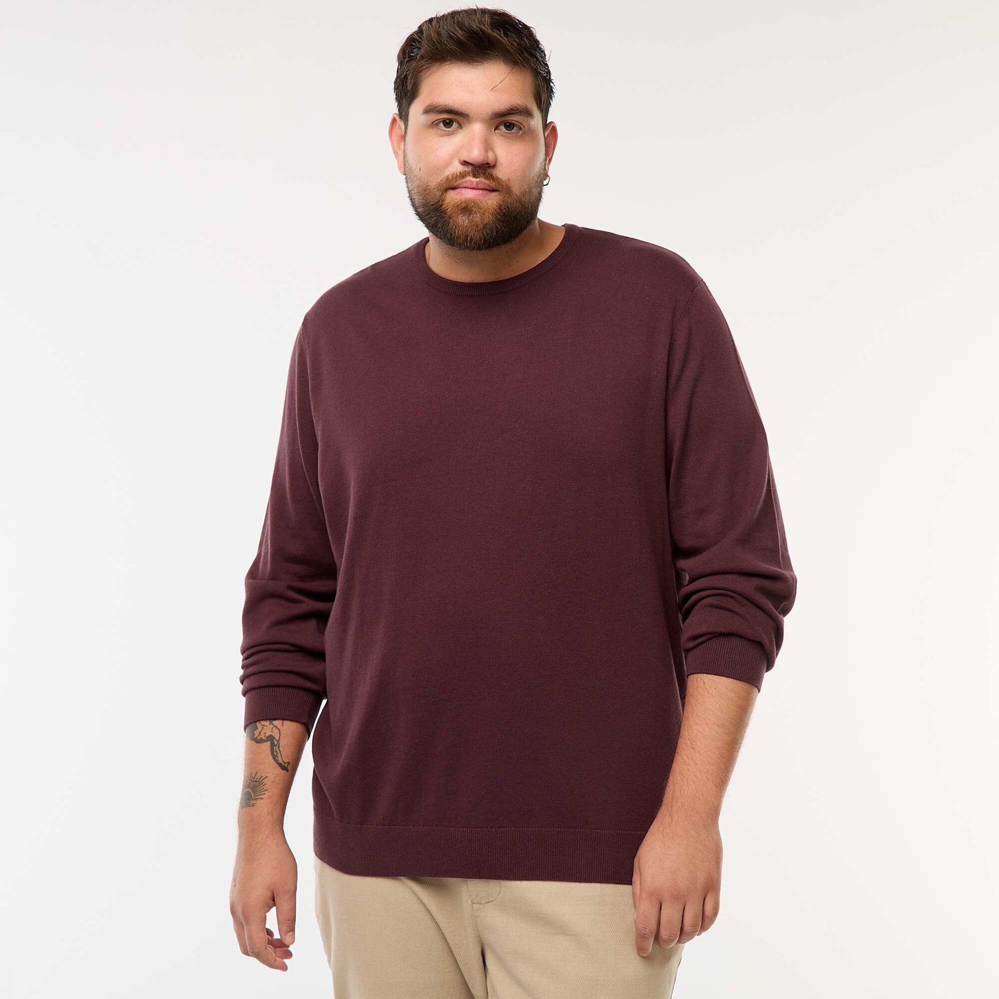 Pull en maille uni col rond VIOLET