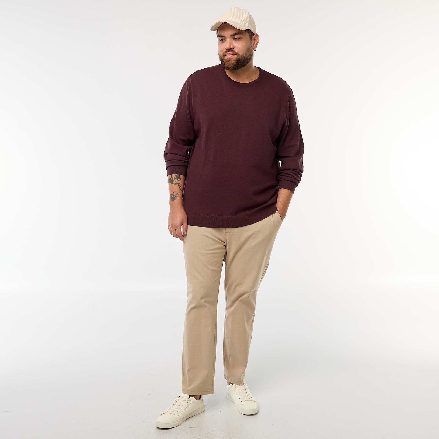 Pull en maille uni col rond VIOLET