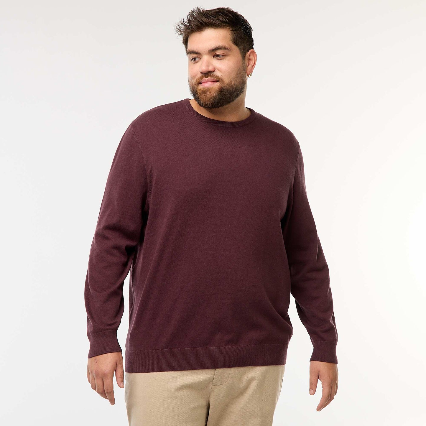 Pull en maille uni col rond VIOLET