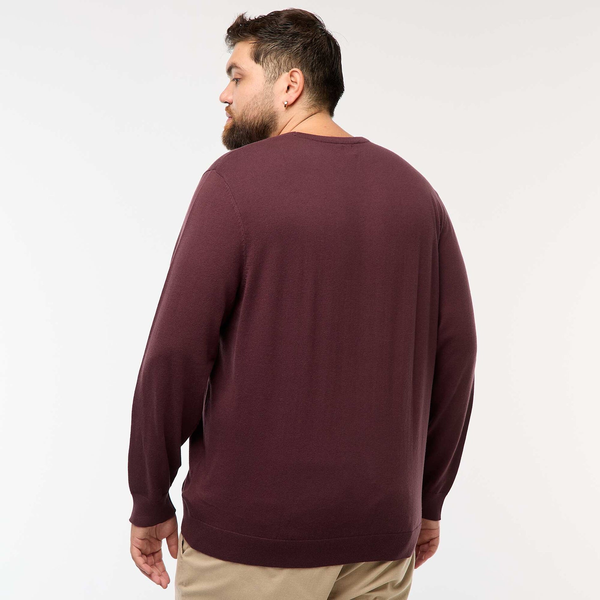 Pull en maille uni col rond VIOLET