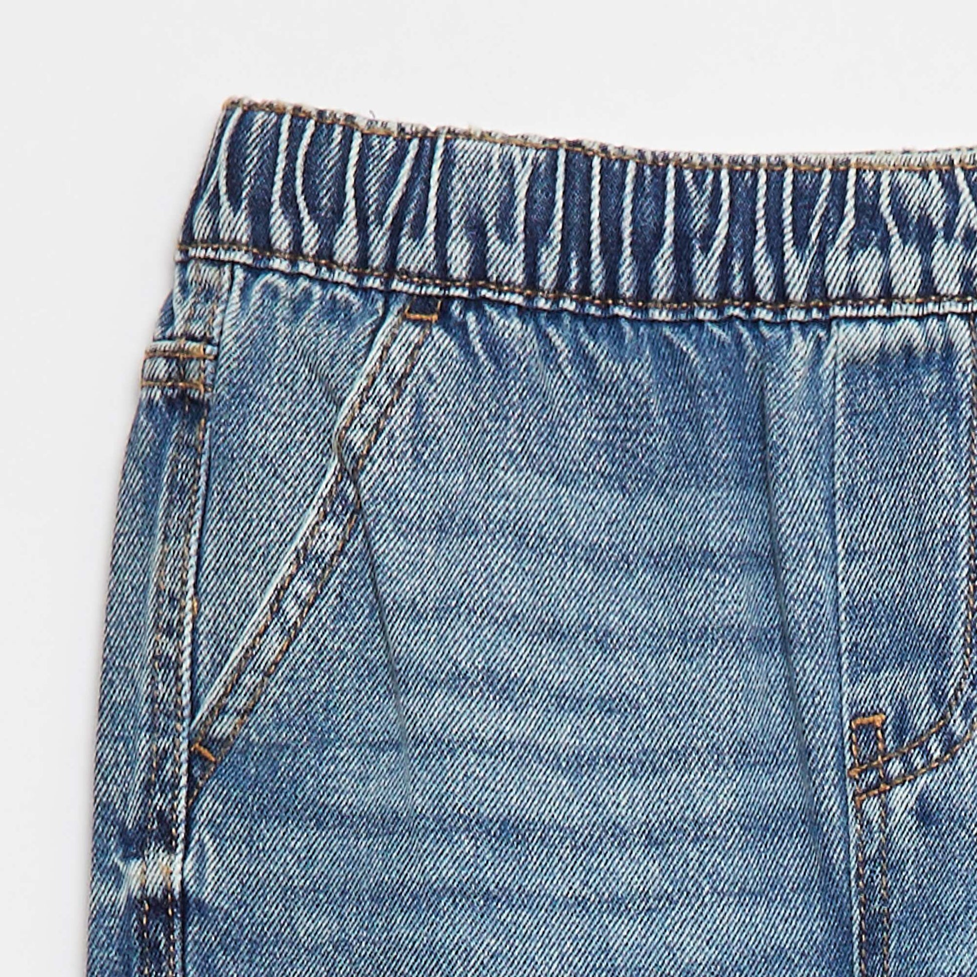 Bermuda en denim avec multi-poches BLEU