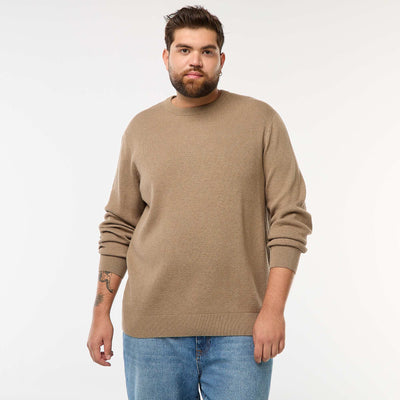 Pull en maille uni MARRON
