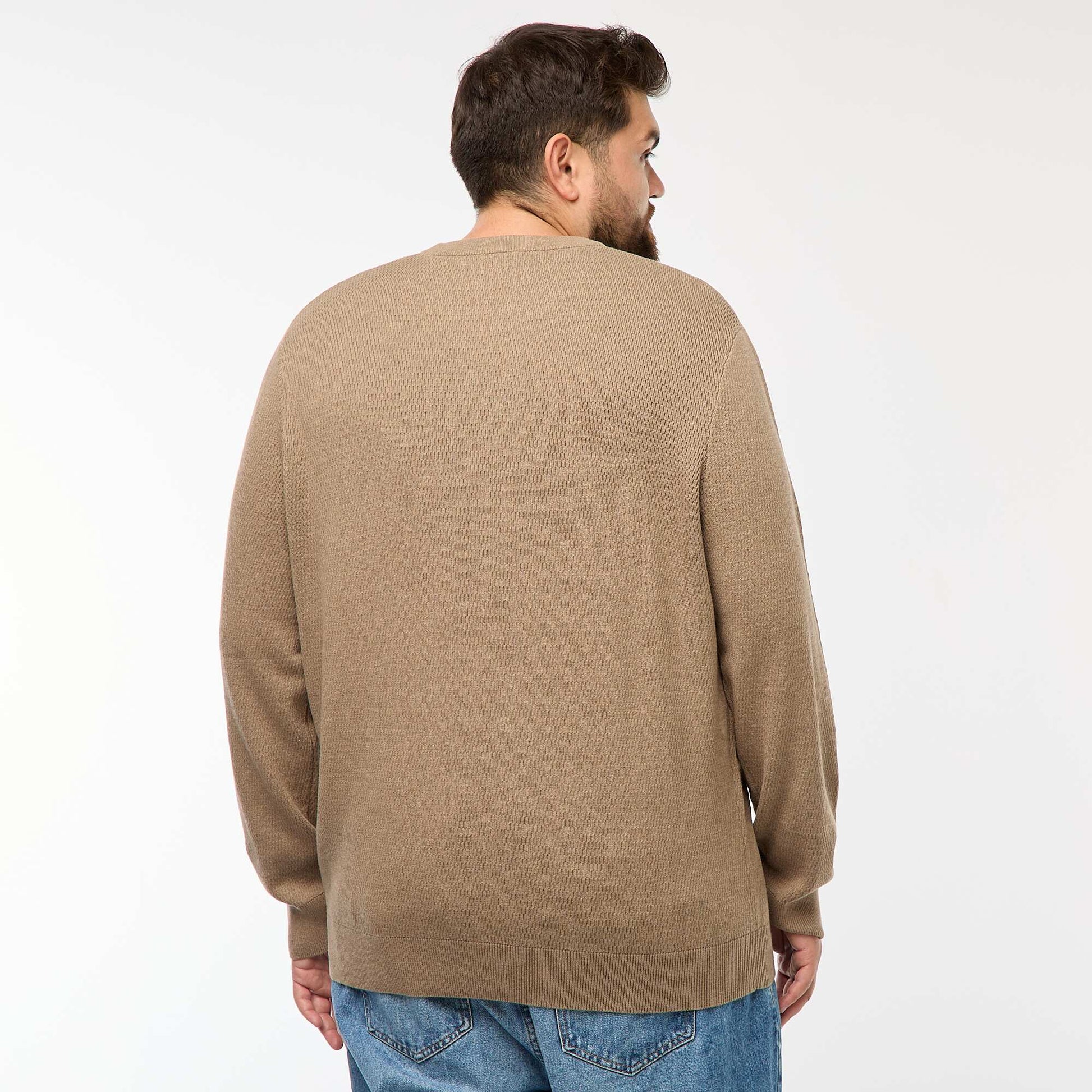 Pull en maille uni MARRON