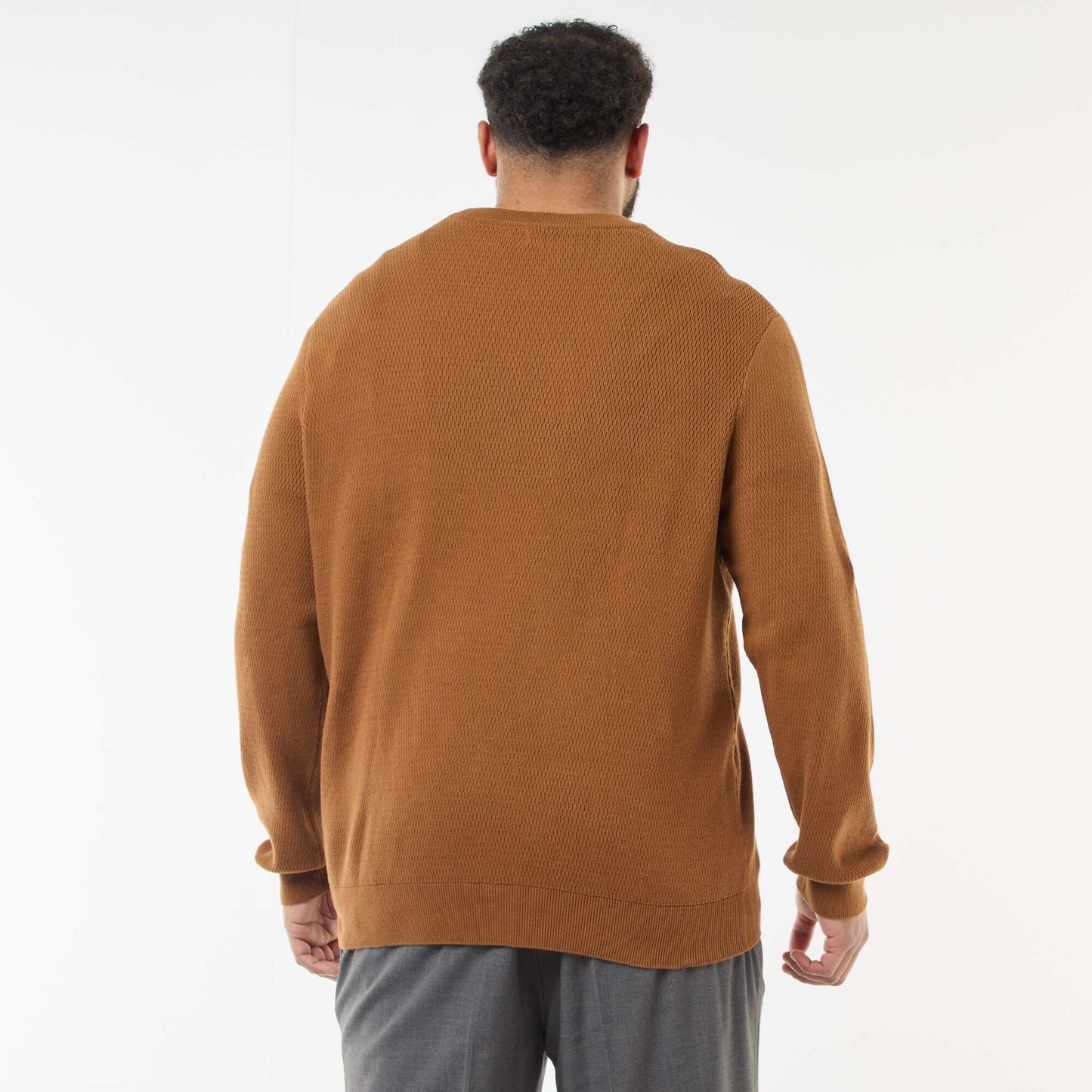 Pull en maille uni MARRON