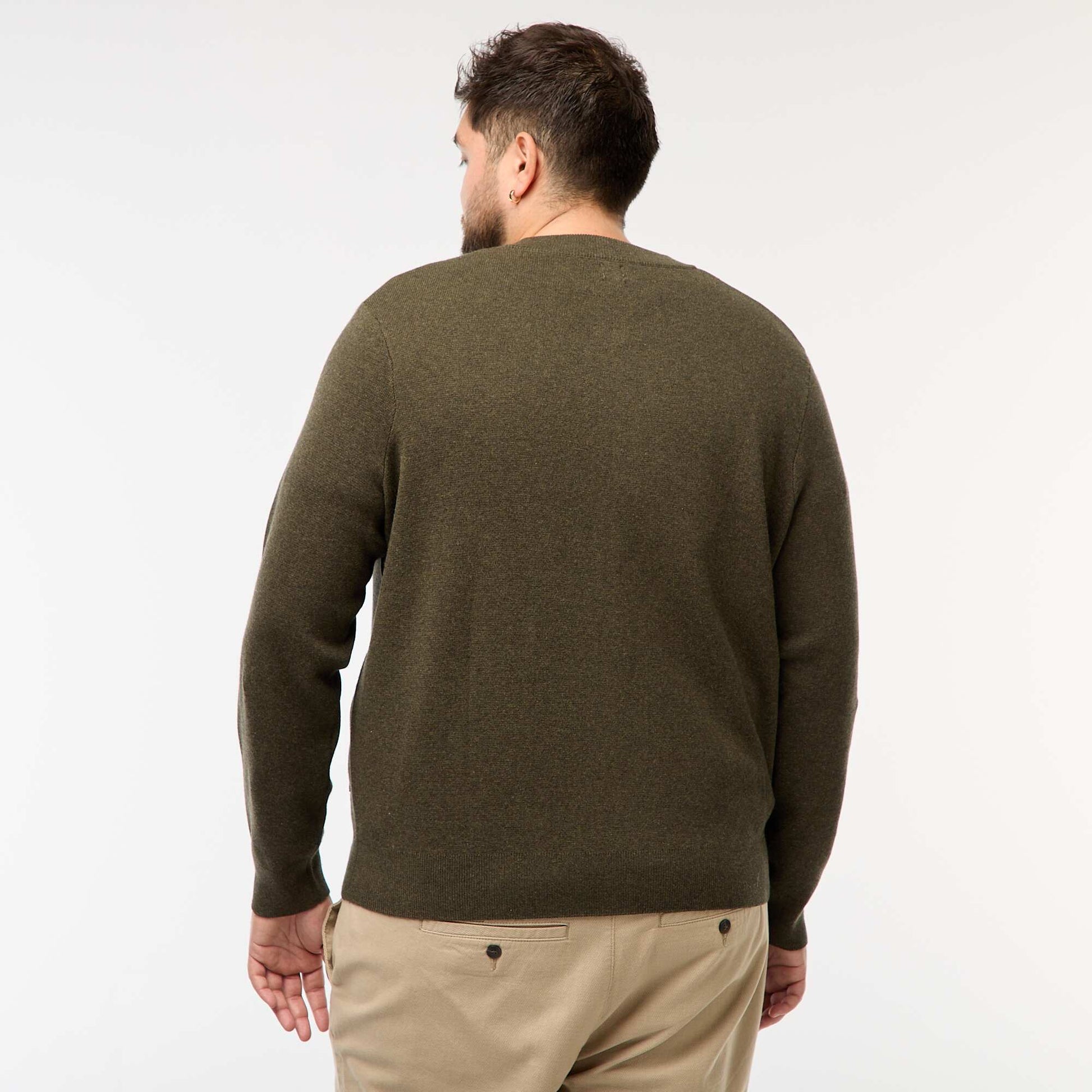 Gilet en maille tricot à ouverture zippée VERT