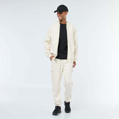 Pantalon de jogging multi-poches uni BLANC
