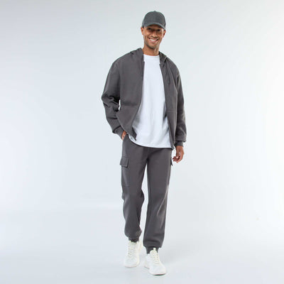 Pantalon de jogging multi-poches uni GRIS