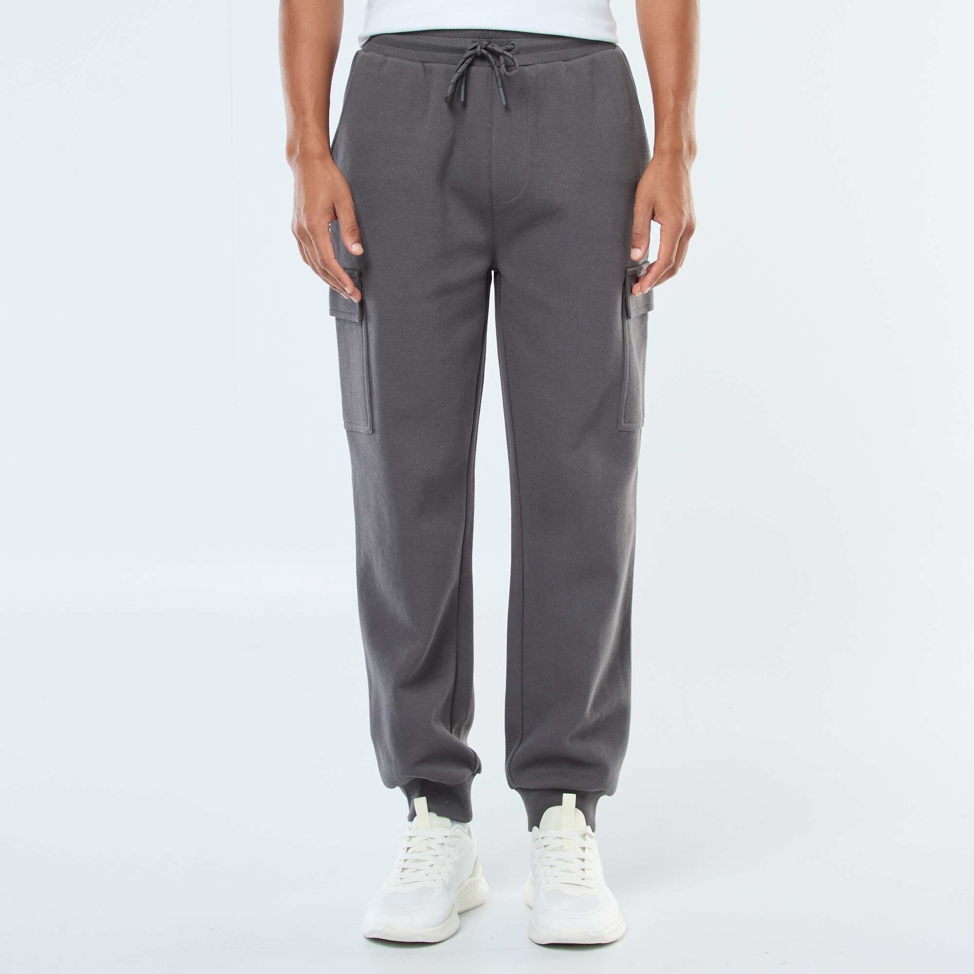 Pantalon de jogging multi-poches uni GRIS
