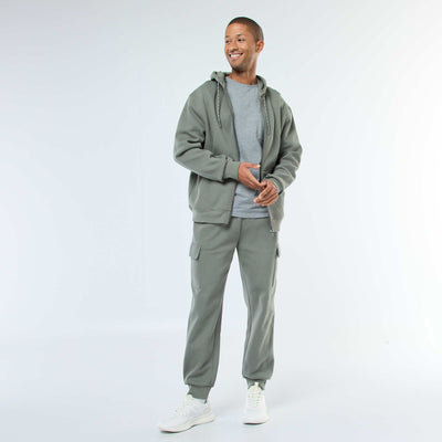 Pantalon de jogging multi-poches uni VERT