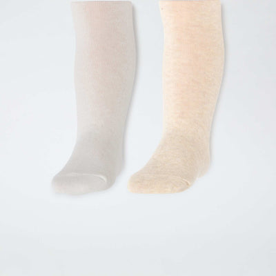 Lot de 2 collants en jersey uni BEIGE