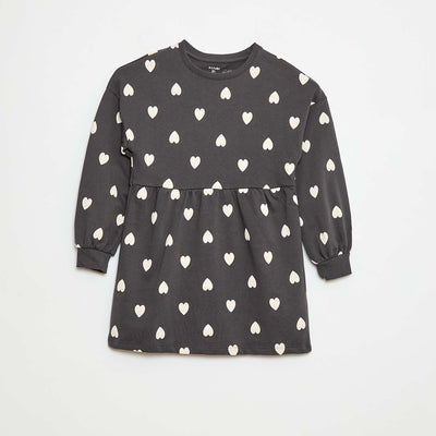 Robe à motif en molleton non-doublé GRIS