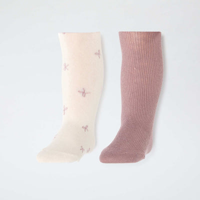 Lot de 2 collants chaud jersey ROSE