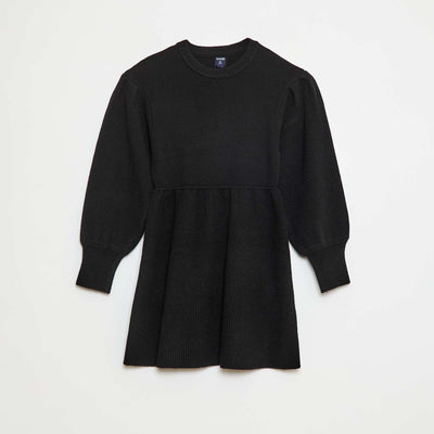 Robe pull en maille tricot douce NOIR