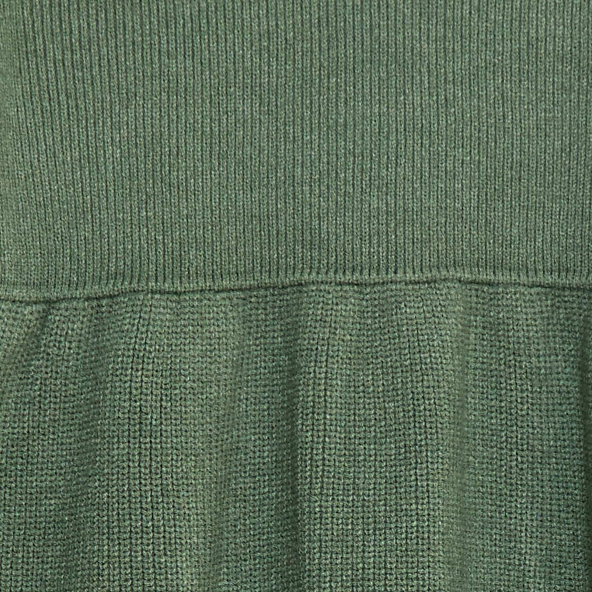 Robe pull en maille tricot douce VERT