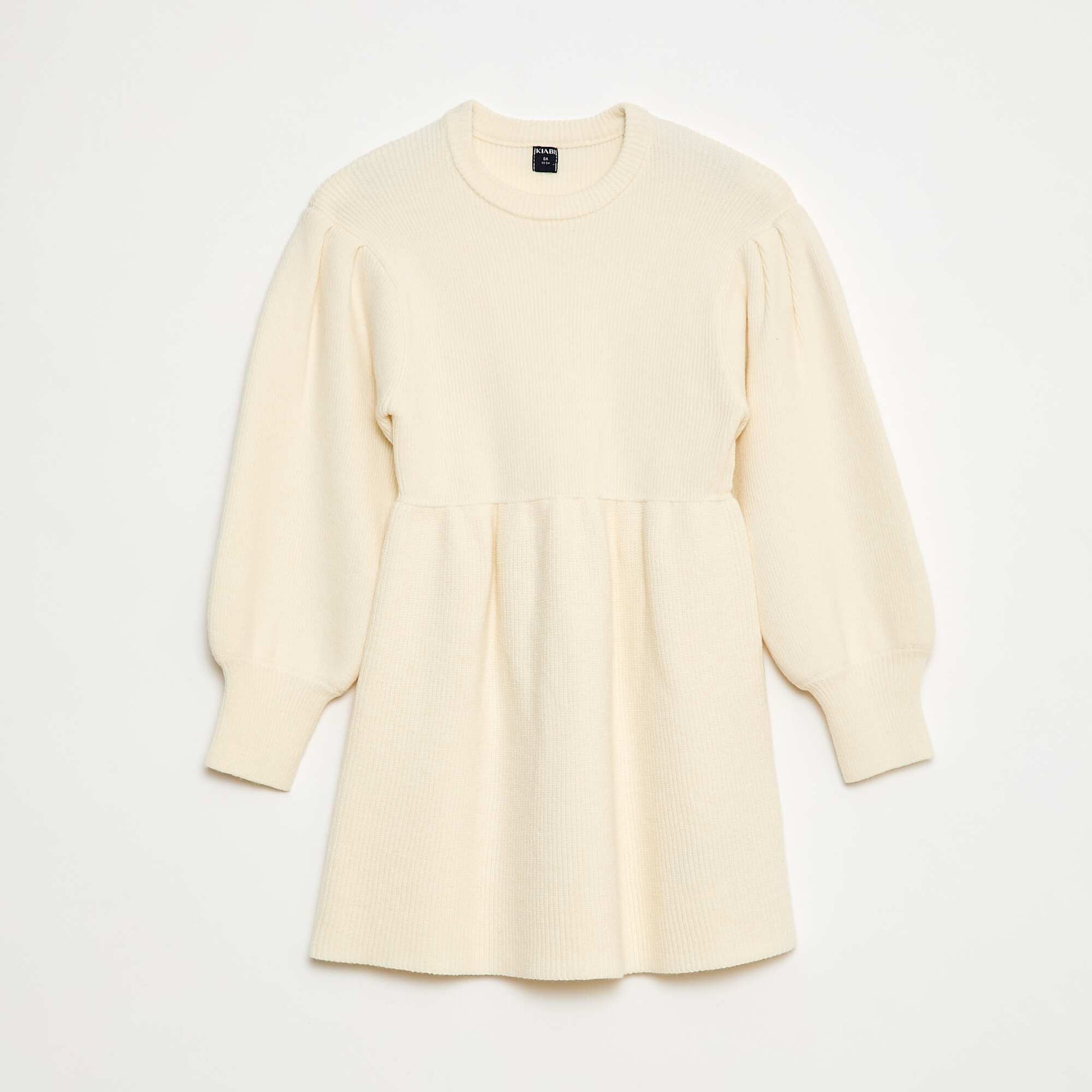 Robe pull en maille tricot douce BLANC