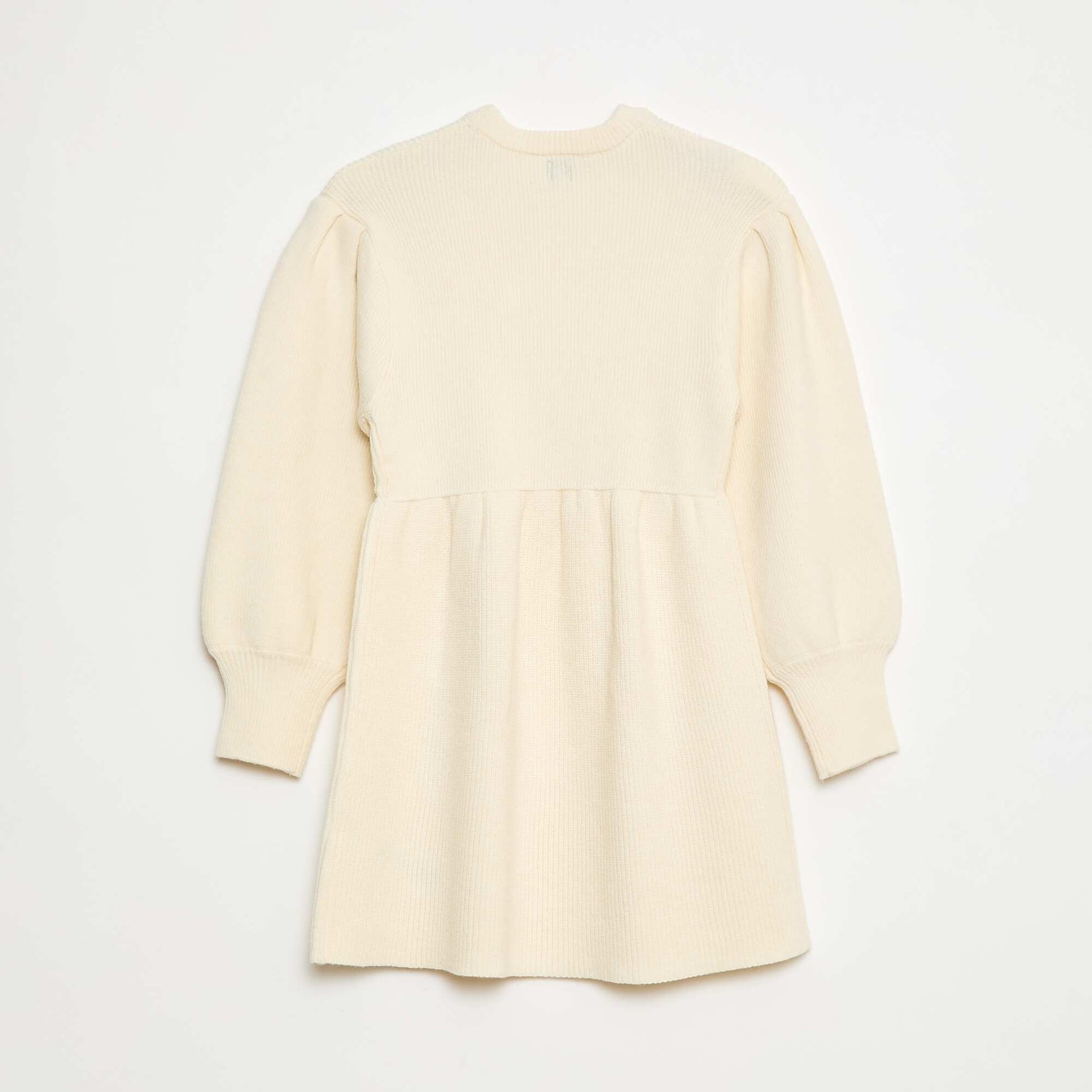 Robe pull en maille tricot douce BLANC