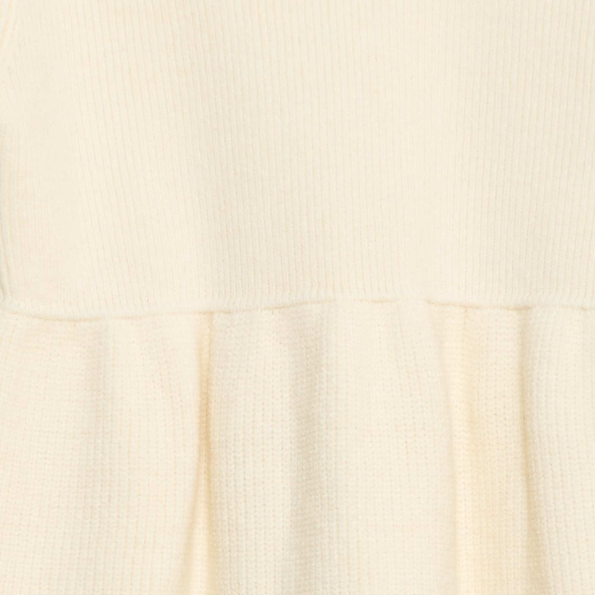 Robe pull en maille tricot douce BLANC