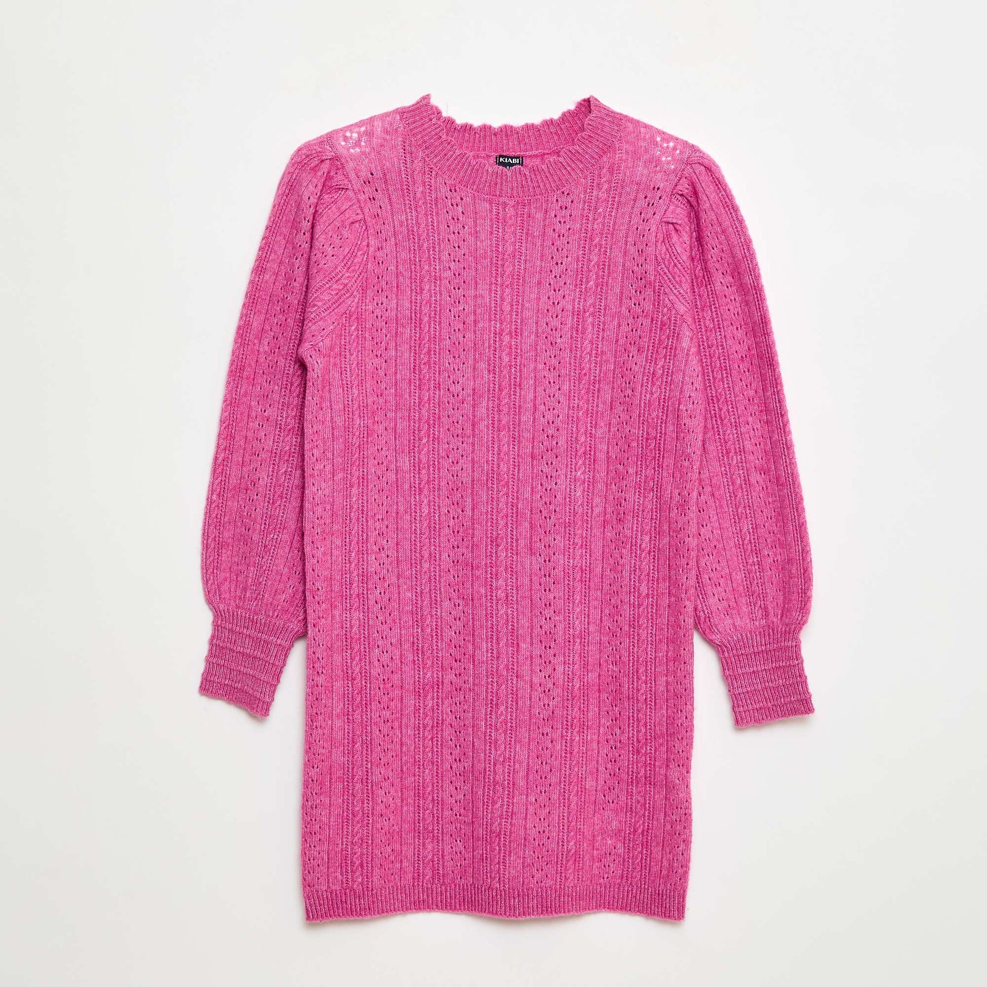 Robe pull en maille tricot ajourée ROSE