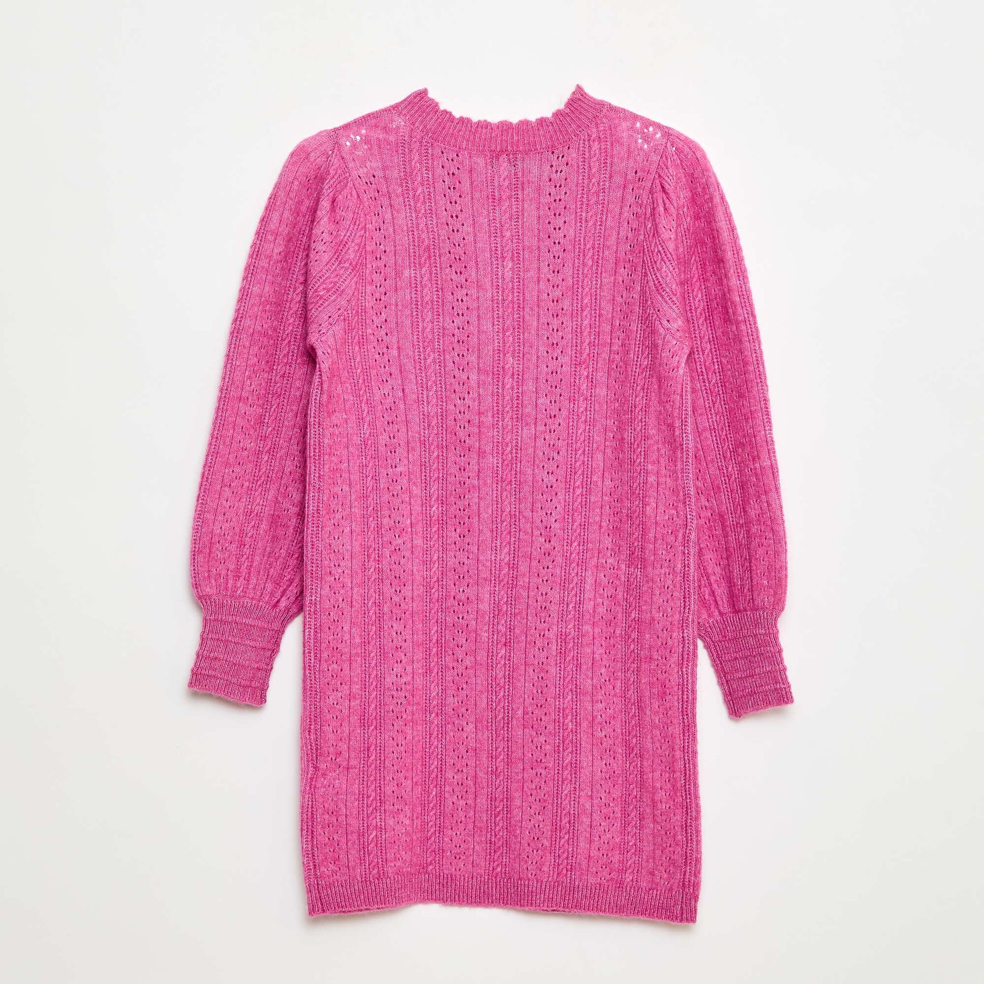 Robe pull en maille tricot ajourée ROSE
