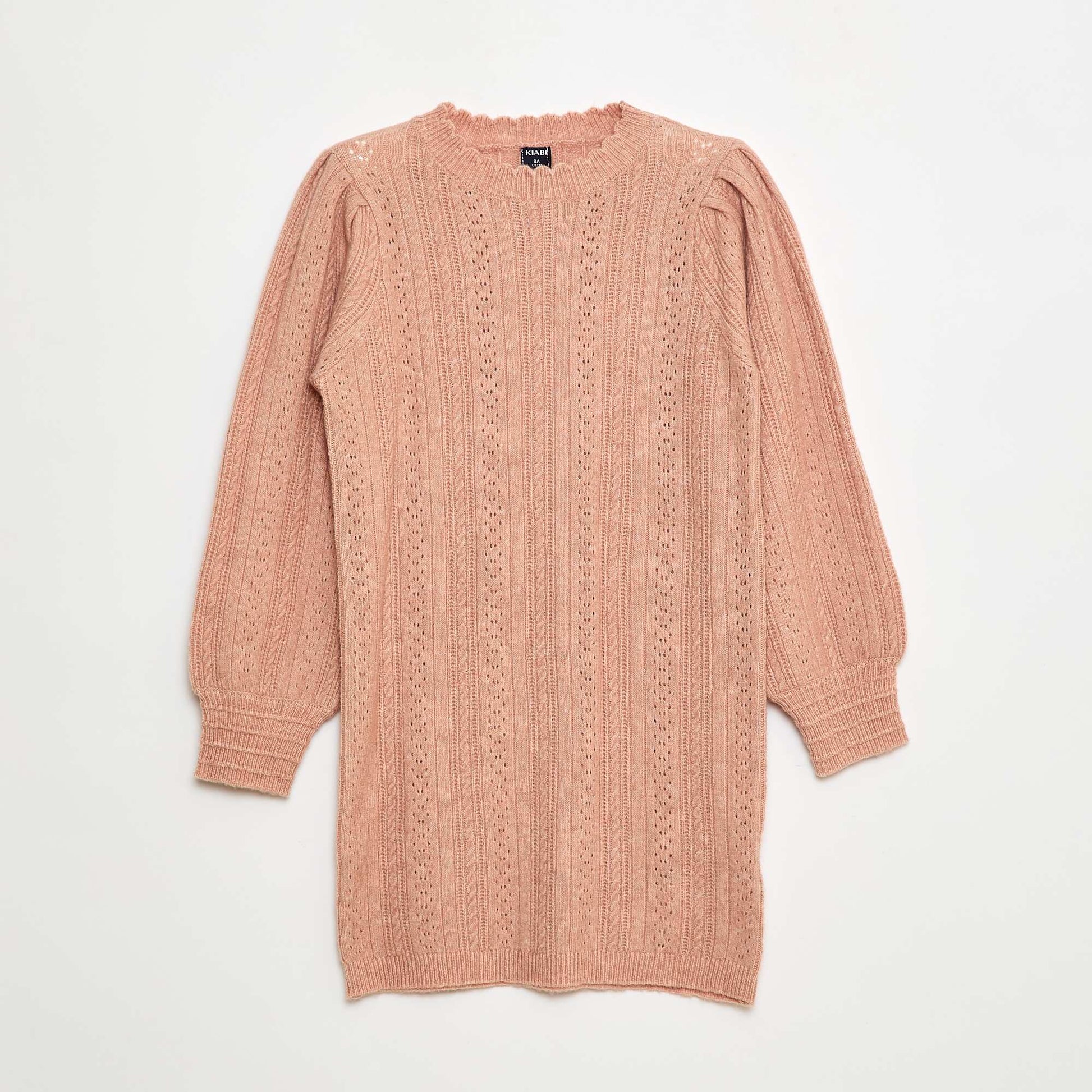 Robe pull en maille tricot ajourée ROSE