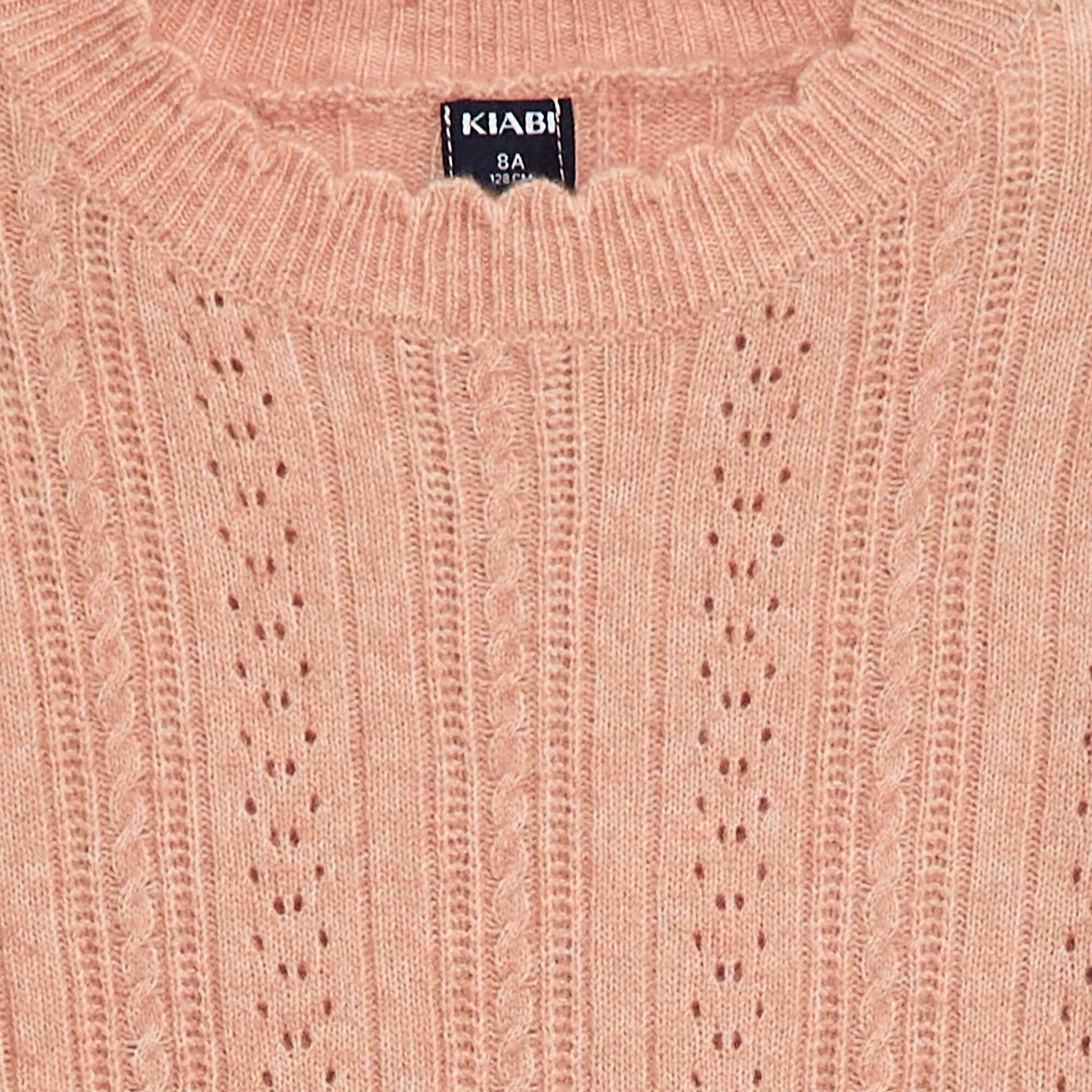 Robe pull en maille tricot ajourée ROSE