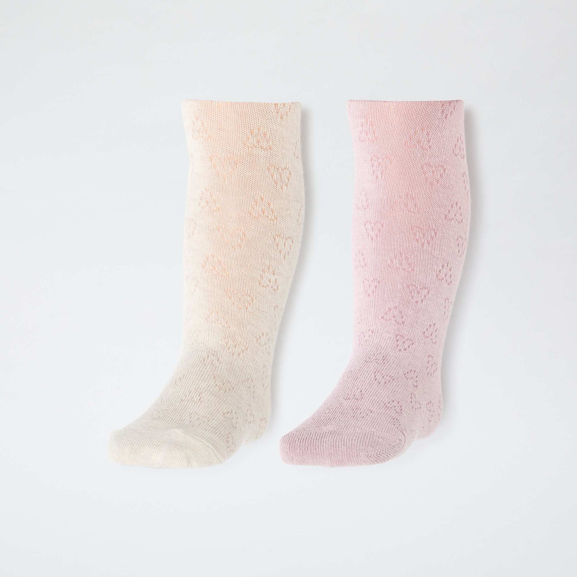 Lot de 2 paires de collants chauds pointelle BEIGE