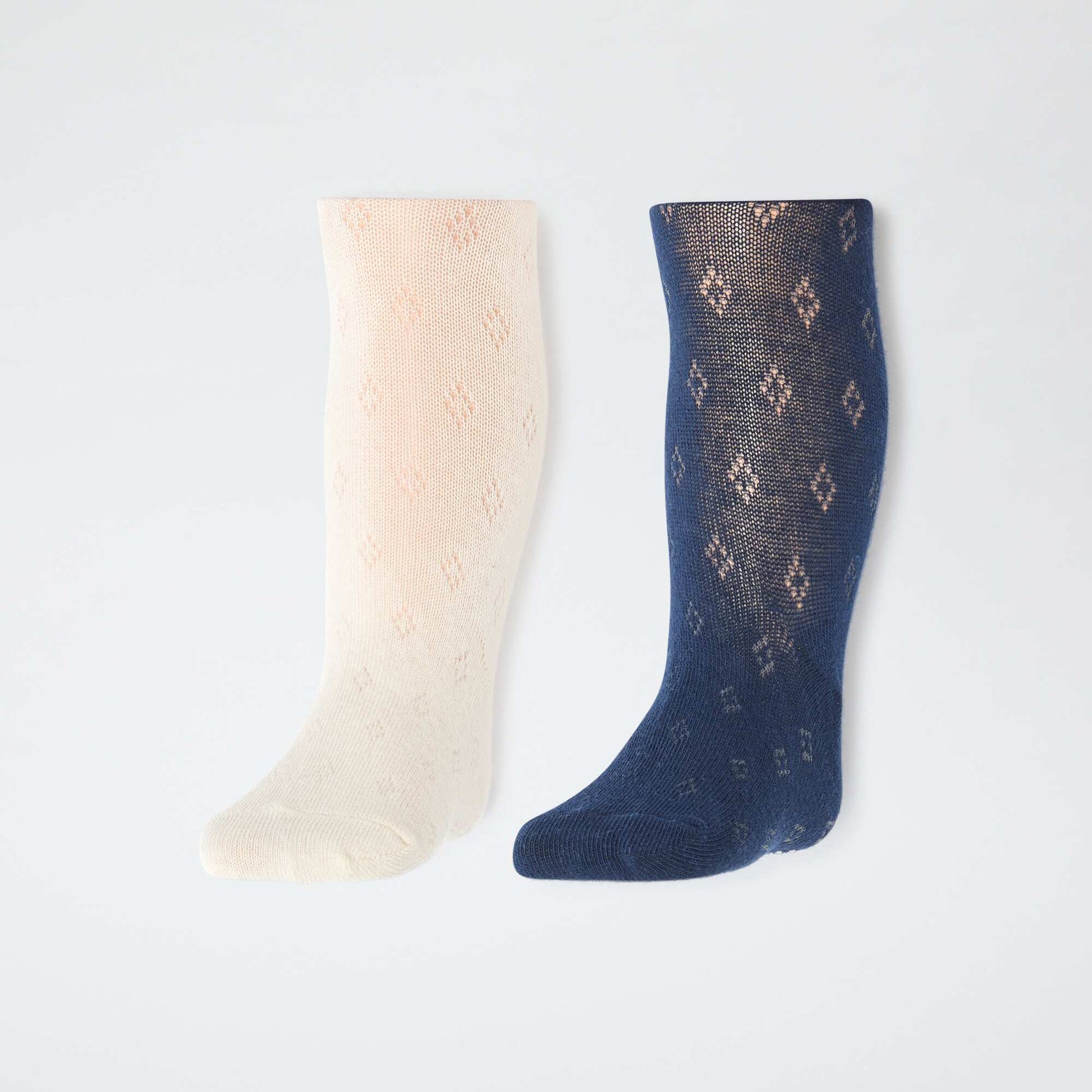 Lot de 2 paires de collants chauds pointelle NOIR