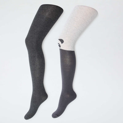 Lot de 2 collants 'panda' NOIR
