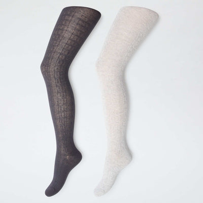 Lot de 2 collants en coton GRIS