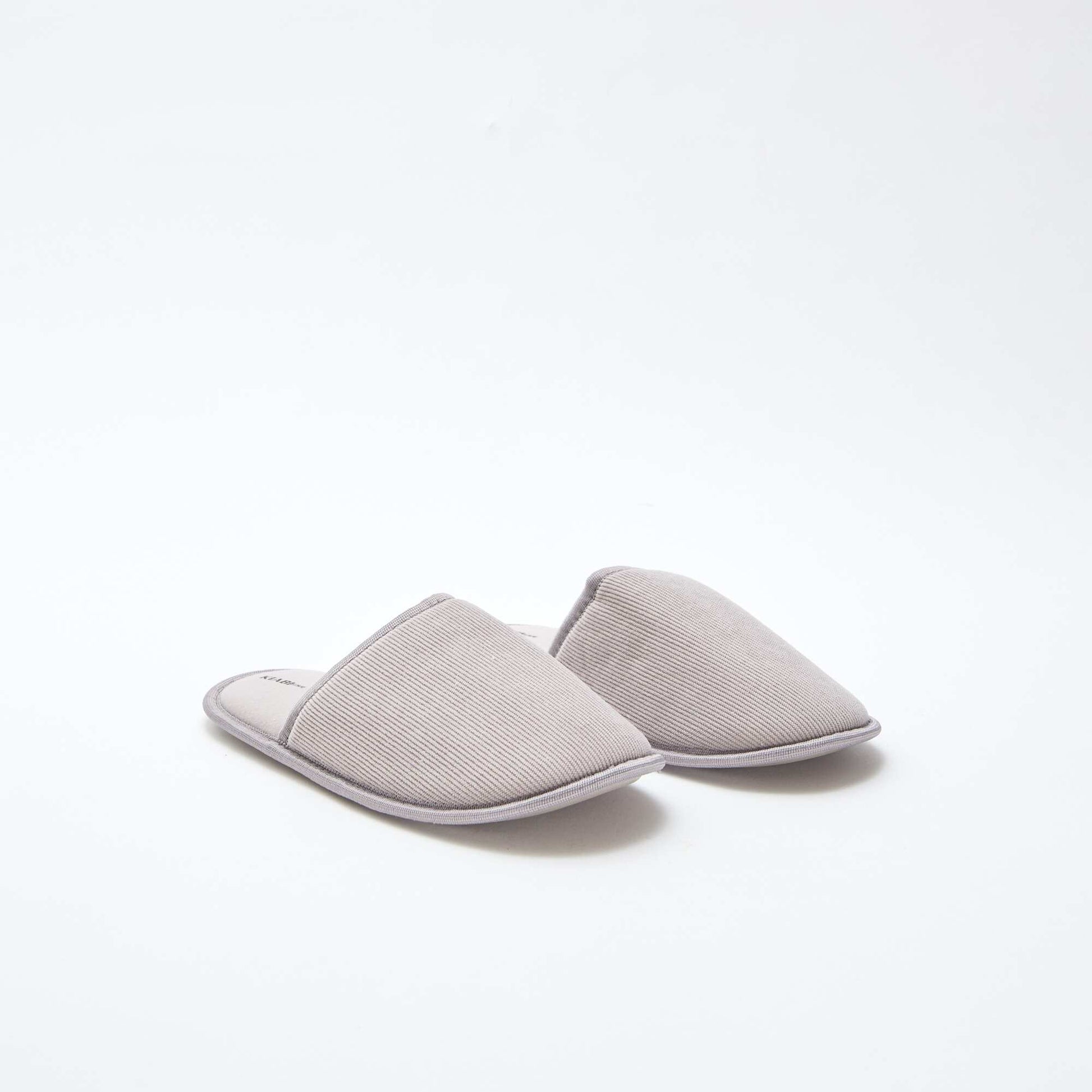 Chaussons mules en velours GRIS