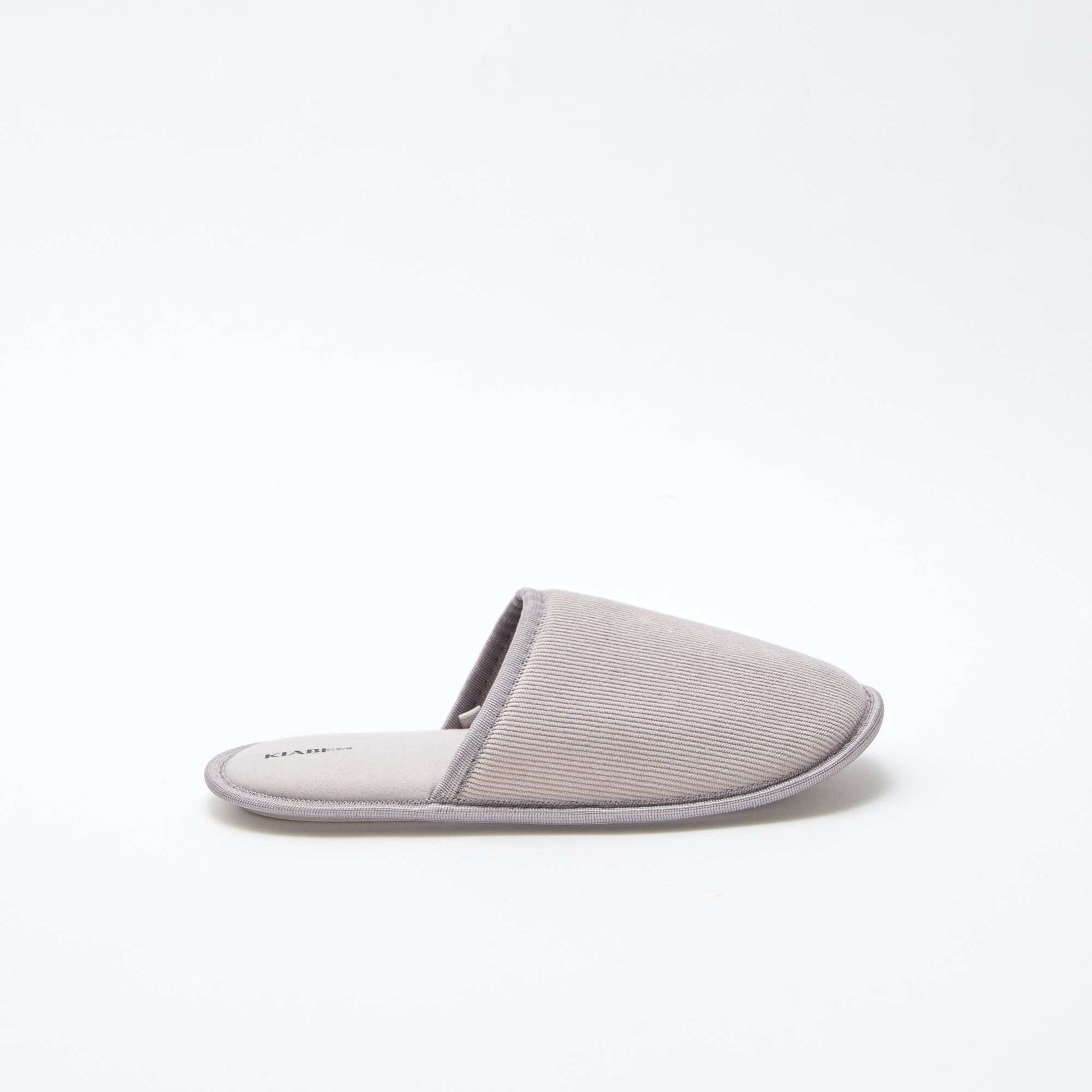 Chaussons mules en velours GRIS