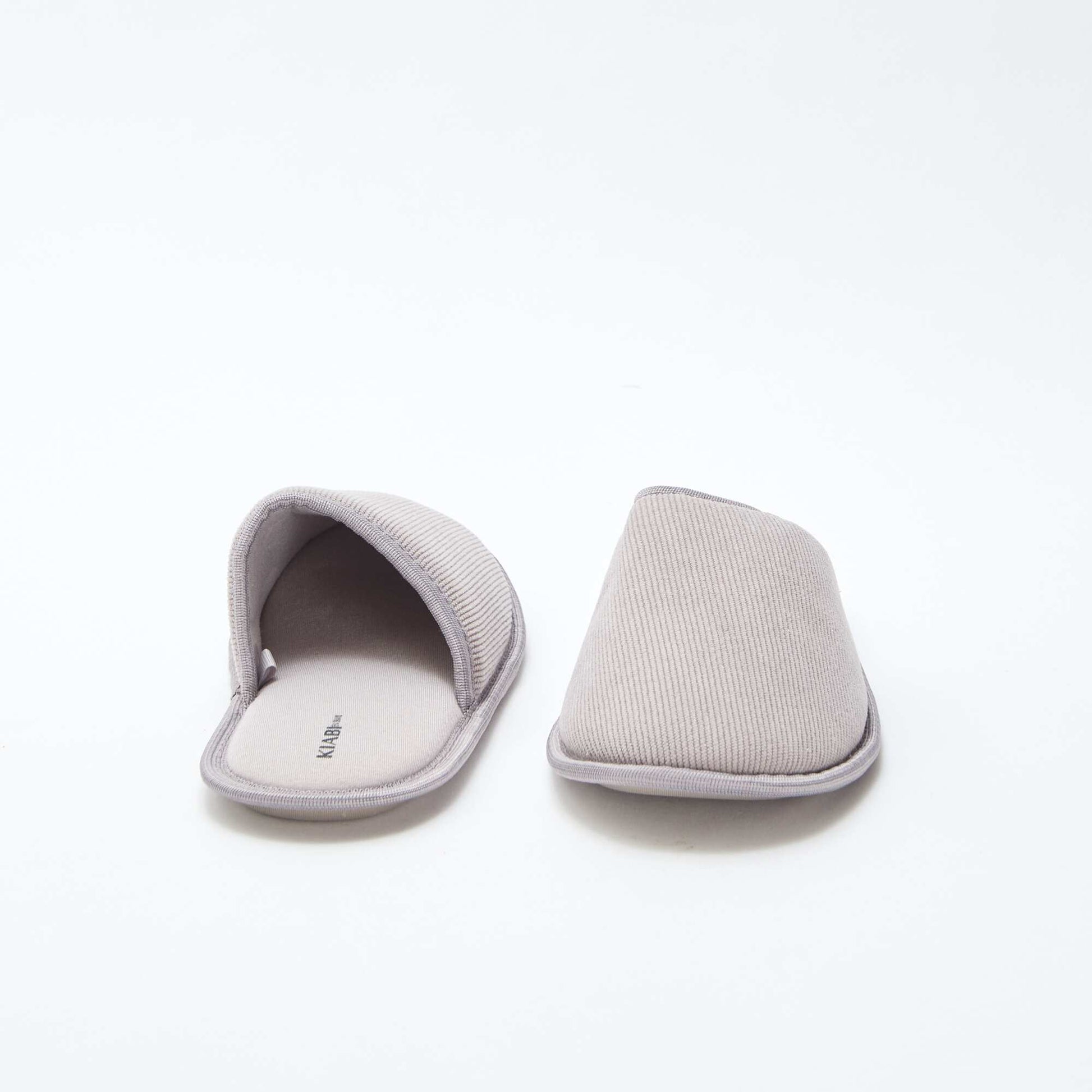 Chaussons mules en velours GRIS