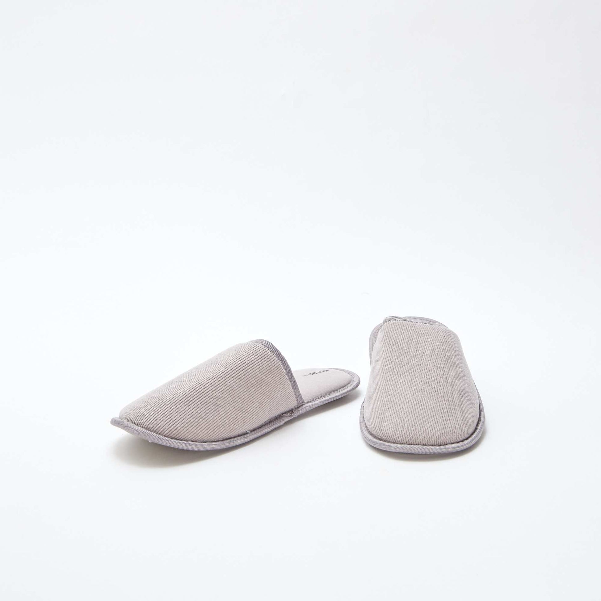Chaussons mules en velours GRIS