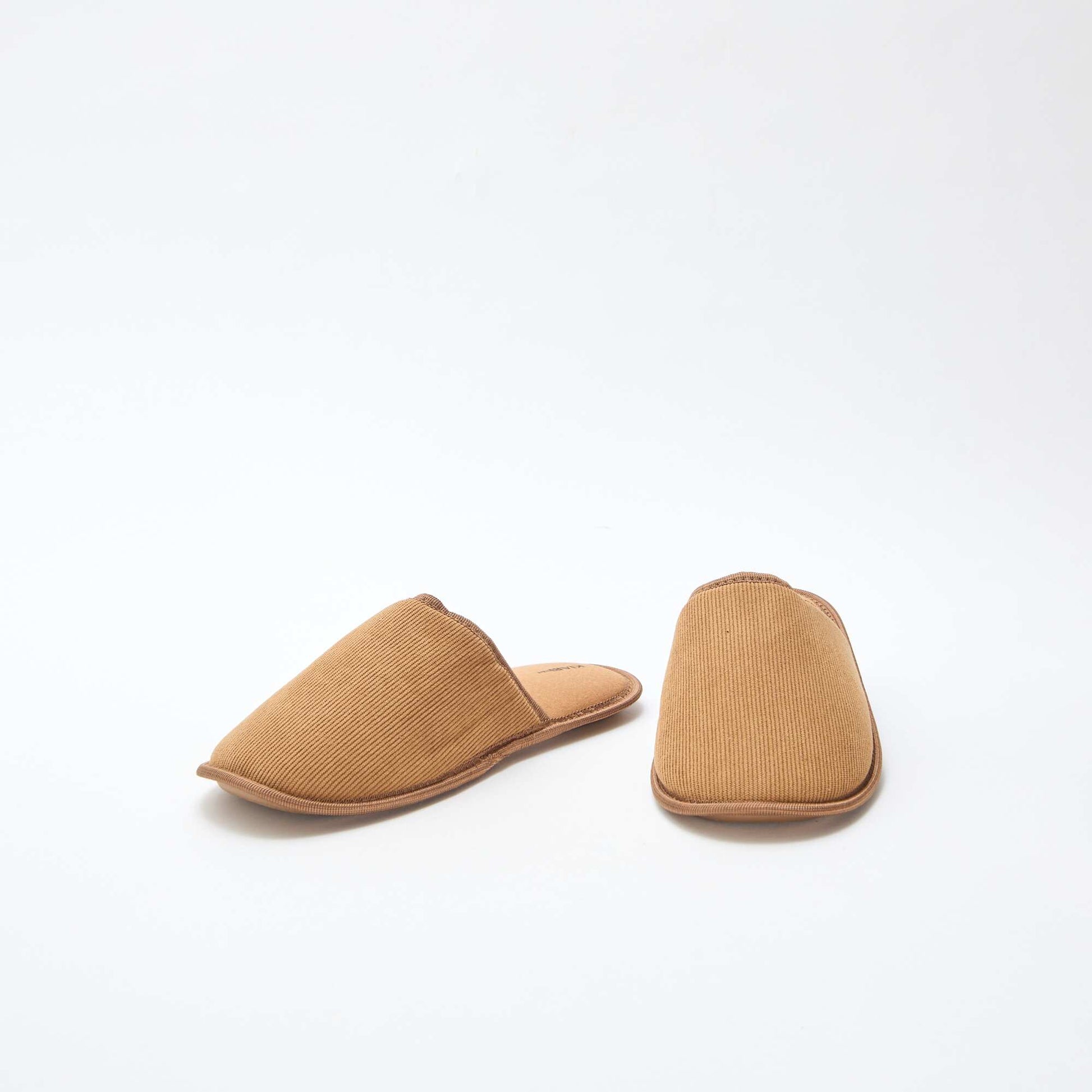 Chaussons mules en velours MARRON