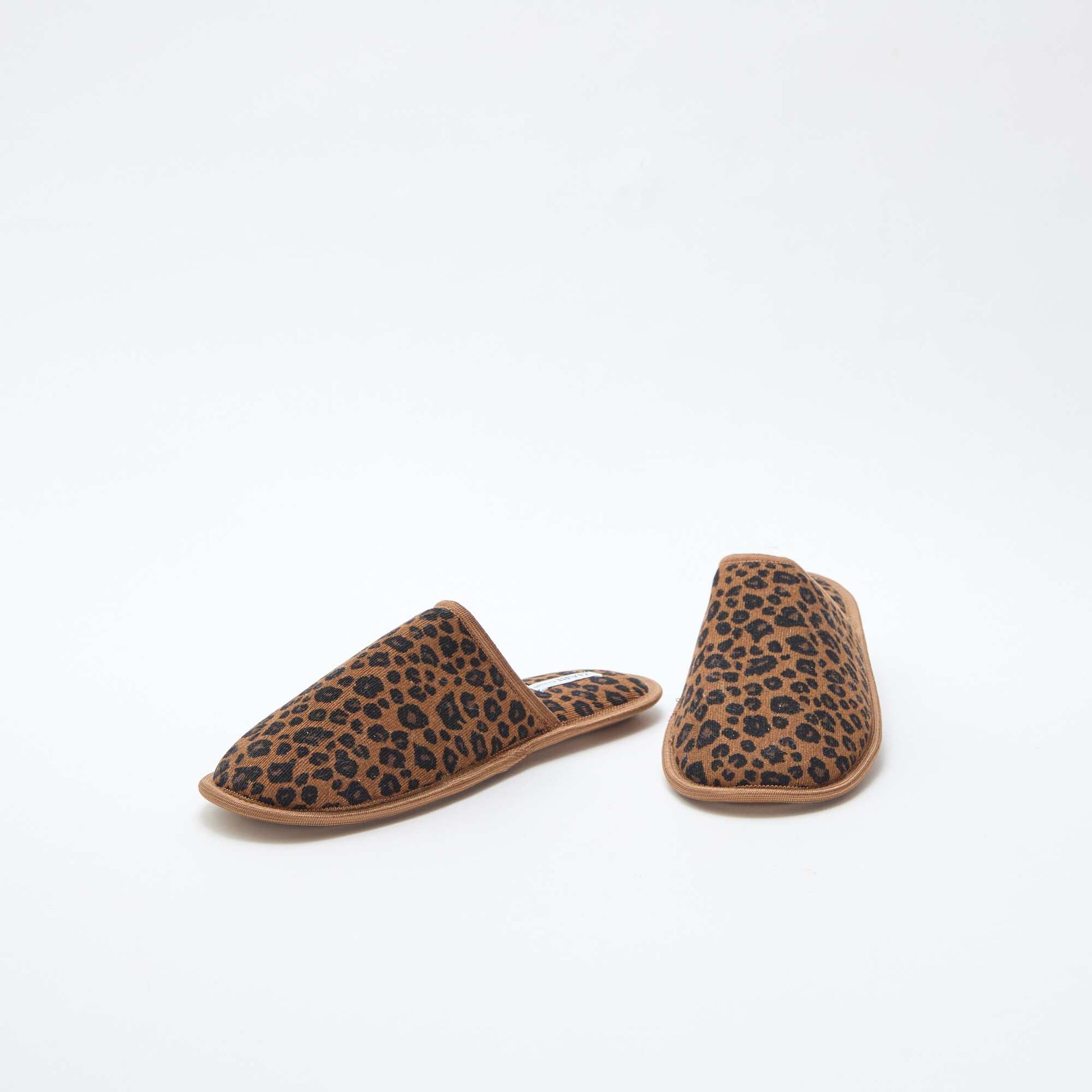 Chaussons mules en velours LéOPARD