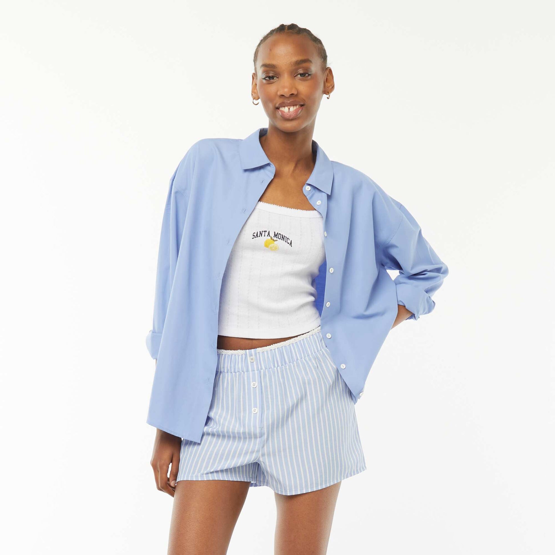 Short de pyjama fluide BLEU