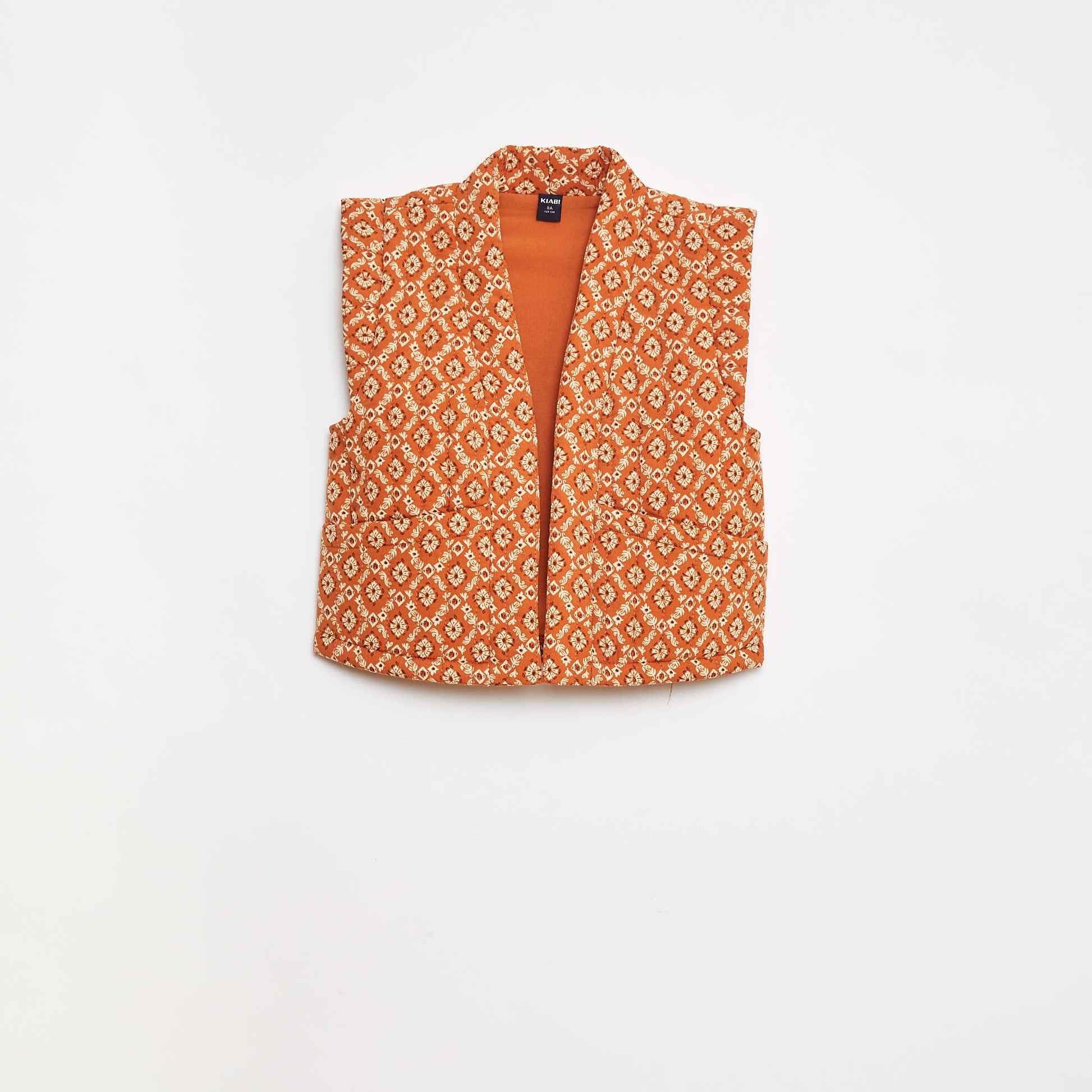 Gilet sans manches paddé imprimé ORANGE