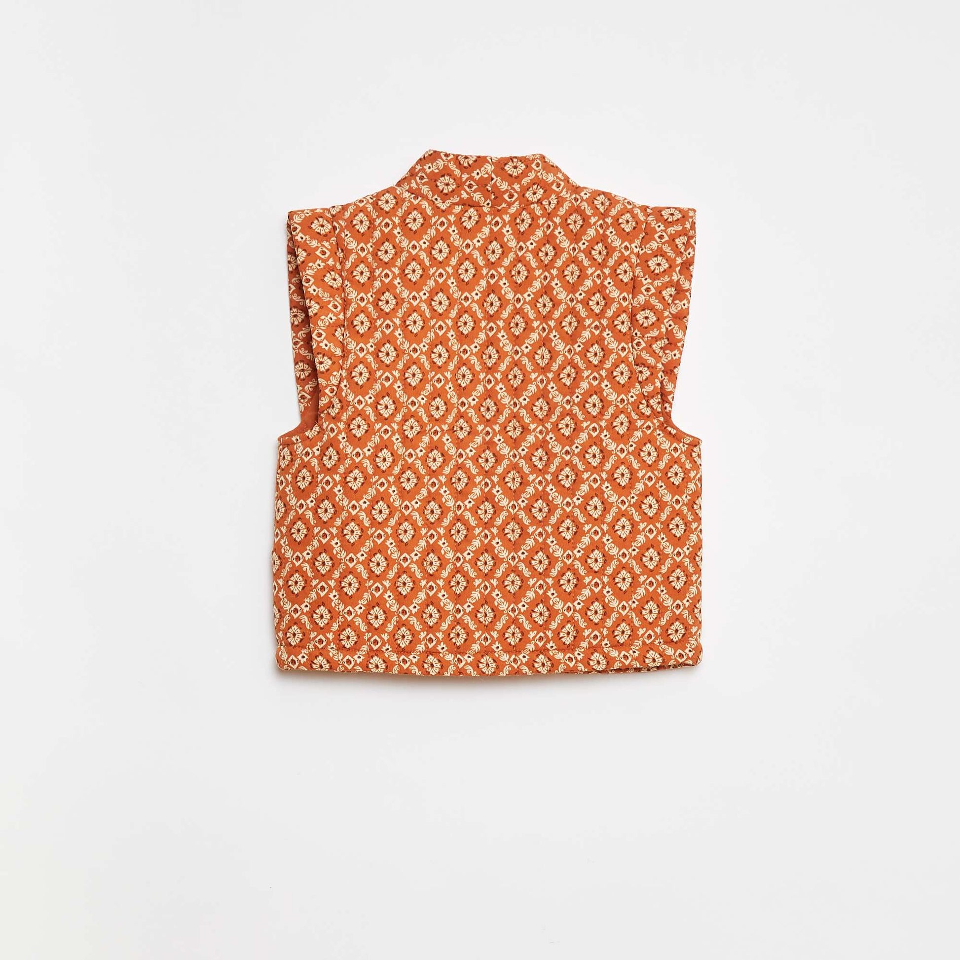 Gilet sans manches paddé imprimé ORANGE