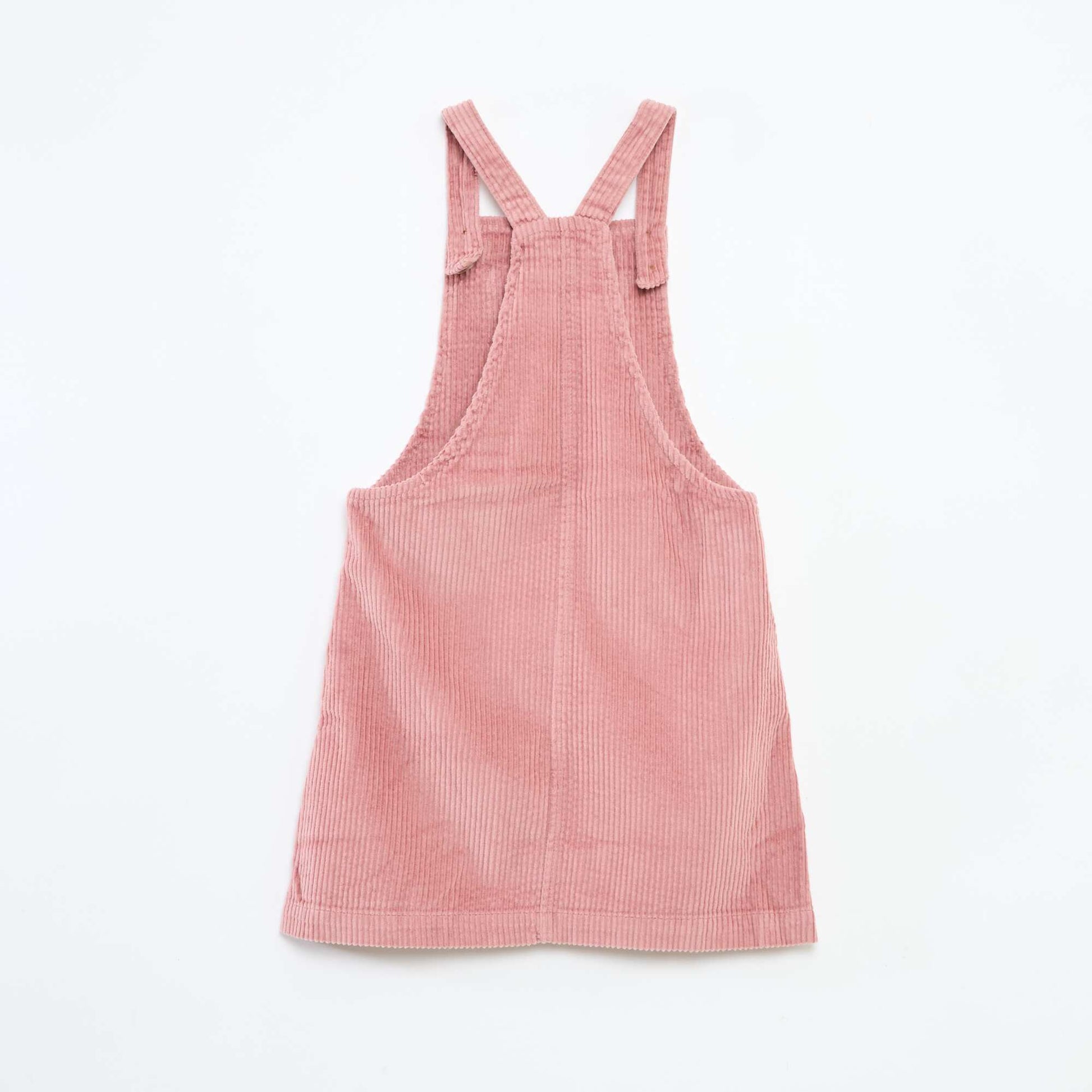 Robe salopette à poche en velours côtelé ROSE